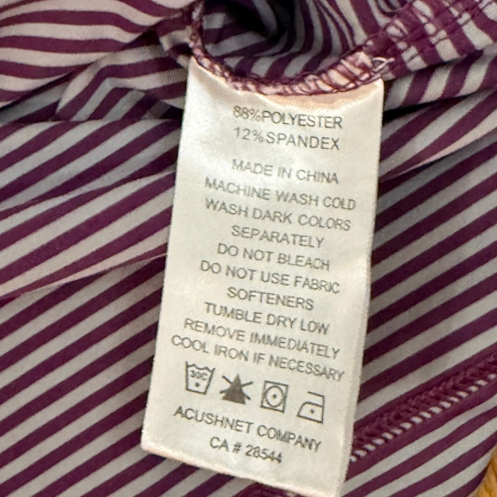 FootJoy FJ Iverness Club ProDry Golf Polo Shirt Purple Striped M Athleisure - Picture 7 of 11